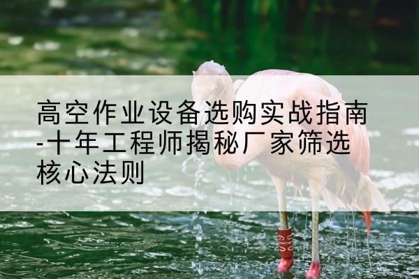 庐江剪叉式升降机厂家-高空作业设备选购实战指南-十年工程师揭秘厂家筛选核心法则