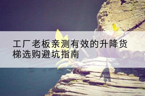 庐江升降货梯怎么选-工厂老板亲测有效的升降货梯选购避坑指南