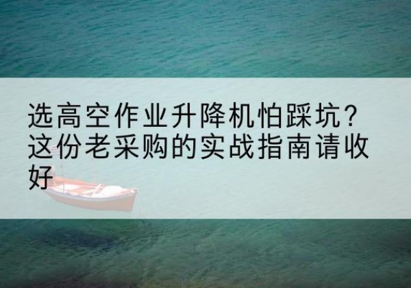 庐江高空作业升降机厂家推荐-选高空作业升降机怕踩坑？这份老采购的实战指南请收好