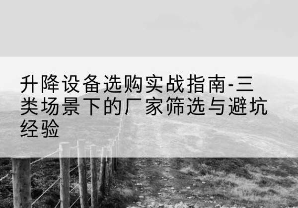 庐江移动式升降机厂家推荐-升降设备选购实战指南-三类场景下的厂家筛选与避坑经验