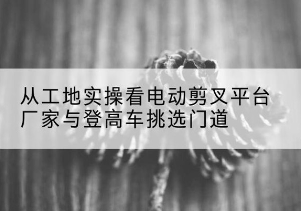 庐江电动剪叉升降平台厂家-从工地实操看电动剪叉平台厂家与登高车挑选门道