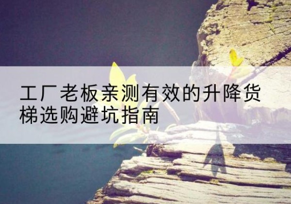 庐江升降货梯怎么选-工厂老板亲测有效的升降货梯选购避坑指南